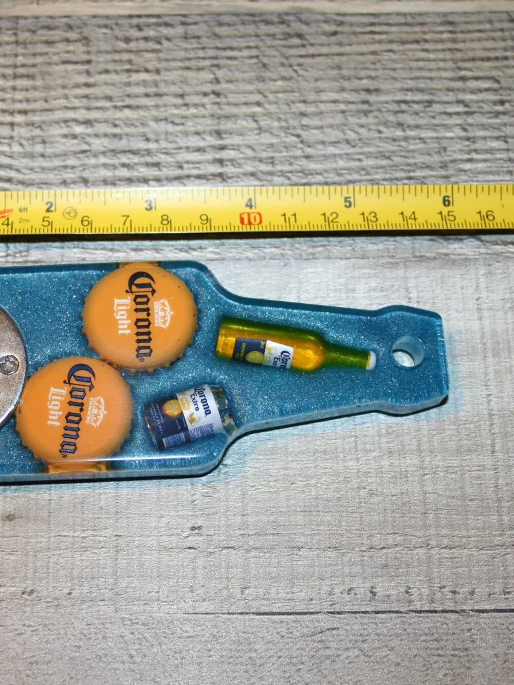 Handmade Resin Bottle Opener Fridge Magnet Bar Accessory Beer Shape Alcohol Blue